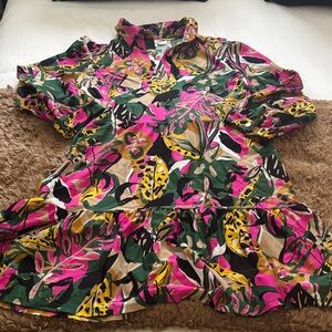 Jude Connally Pink and Green Floral Dress
